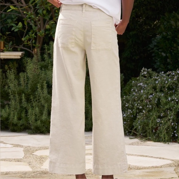 Frank & Eileen Waterford Wexford Flax Linen Pants Cement Beige Size 14 - Picture 2 of 11